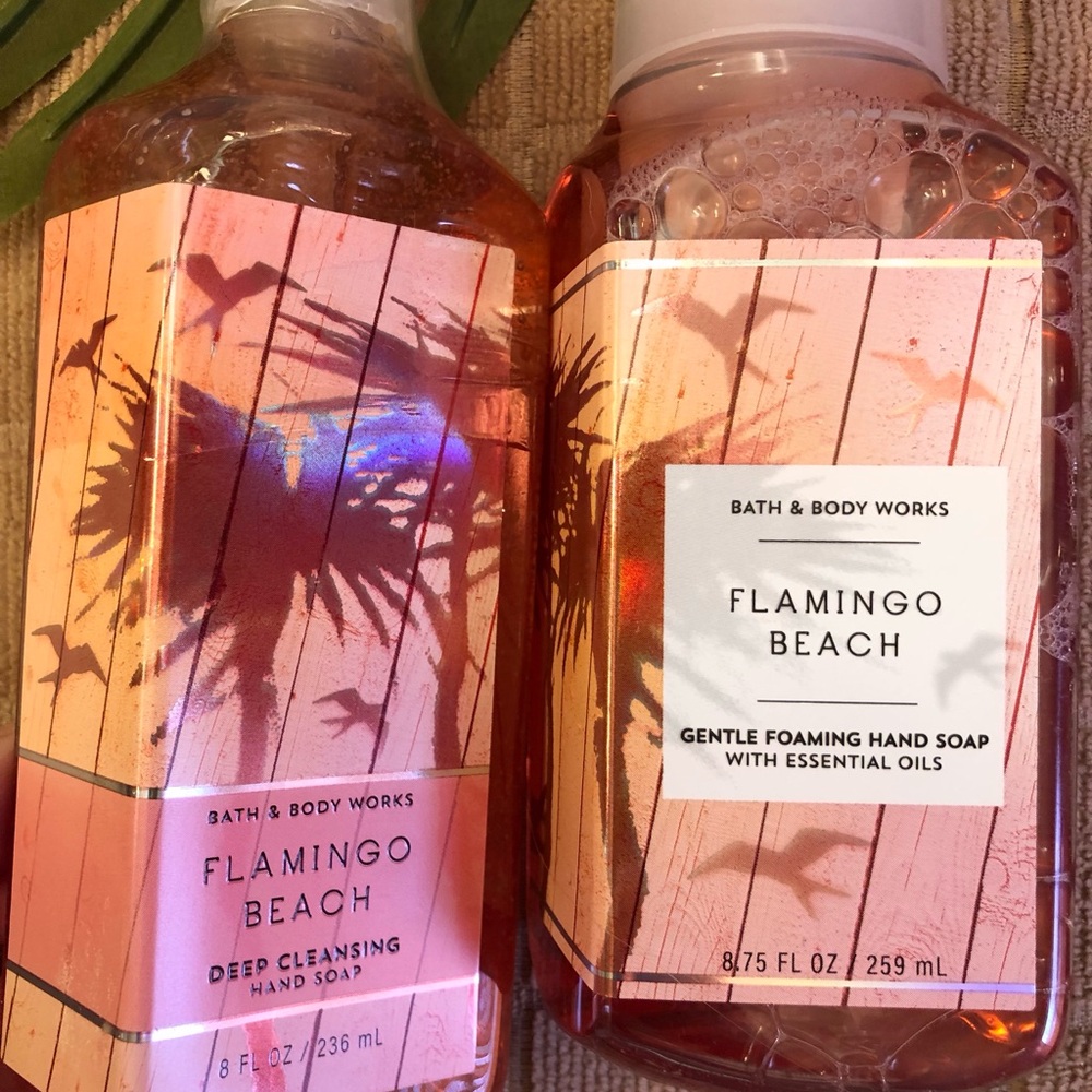 🌴🦩BBW vintage retired rare Flamingo Beach hand soaps bundle of 2 - Picture 2 of 4